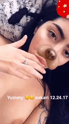 aakari:💕🐶 playing with my cum on my Premium Snapchat like a good lil puppi grl 🐶💕