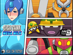 GIGA TANK - Mega MilkCircle: Milk Cow FactoryDr Will has turned the blue buster, Mega*man into a female with a huge udders. Now her name is Mega Milk and she is gonna get milked badly by the evil Mavericks.Be sure to support the creators at DLsite.com
