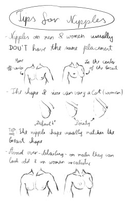 imedarski:  Tips for drawing and painting nipples. Most people over-detail them but it’s actually better to keep them as simple as possible.  