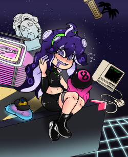 fucubed: Since I enjoy drawing the Hex Maniac inexplicably holding an 8-Ball, clearly the next step is to draw her as an Octoling. It only makes sense. 