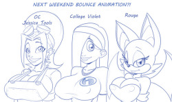 gewd-boi:  Was sketching and think i want to do another “Weekend Excitment Bounce” animation. just trying trying to decide who. feeling one of these three. open to ideas.   Wish I knew how to make a poll of some sort on tumblr  &lt; |D’‘‘