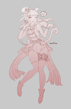 milkiitea:   WIP of the 4th FFXIV Idol :O Also I figured out a name for the group, I’ll share it when we have all 5 finished. We have 4 Miqo’te and 1 Au Ra total in the group. Hopefully I’ll be able to begin work on the final Idol sometime next