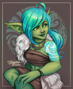 faebelina:My lil’ resto shaman, Glitzy. Still playing around with canon outfit ideas for her. I like the idea that she has some wave-looking paint on her shoulder.