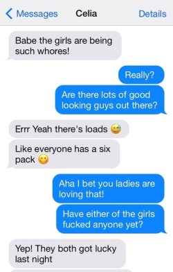 hotwifetextpic2hubby:  PART 1 Celia text - Donâ€™t know if I trust 100% the validity of this text but if itâ€™s legit holy $hit it is hot!! This is how every husband cool with the hotwife scene hopes it goes down for him and his lady. Good pics, no gaps,