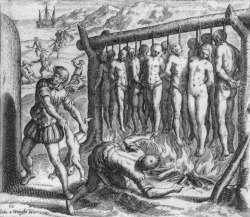 deathandmysticism:  Theodor de Bry, Spanish atrocities committed during the conquest of Cuba, 1552 