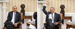 queen-of-the-rising-demons:  President Obama’s “before and after” reaction to the Supreme Court ruling. 