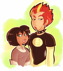 princesscallyie:    Okay, last SS pic for now. I doodled Madelyn and Hotstreak doing a couple cosplay of Courtney and Duncan from TDI cause they are literally the same characters. I mean, they are seriously so alike it’s not even funny. Man, the smart