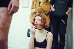 brontesommerfeld:  Lipstick Ritual Photo by Maite Pons   Poor pathetic redheaded little girl, why in the world would anyone want to follow something as disgusting and degrading as whatever this filth is, I’m very distressed Tumblr would suspect in anyway