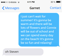 Garnet knows when the hiatus is ending