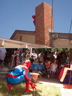 My nephew&rsquo;s favorite superhero is Spiderman, so for the little guy&rsquo;s third birthday this past weekend I rented a costume and called a daring friend to play the part. While all the kids were occupied, Spiderman climbed onto the roof via an