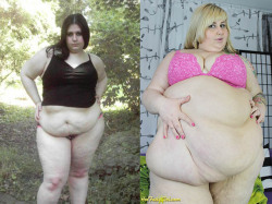 hotfattygirl:  Here’s a pretty dramatic comparison of my weight gain over the past 10 years! The first photo was from one of my first updates to my original paysite and the second photo is from my update at www.HotFattyGirl.com this week! 