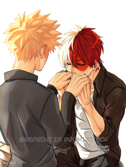 cchen100:  Hand kisses [Ft. Blushing Bakugou]“Idiot.. Don’t kiss my hands– We’re in fucking public…”
