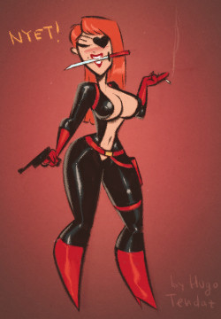hugotendaz:   Molotov Cocktease - Venture Bros - Nyet! - Cartoony PinUp Sketch   Molotov’s accent is brilliant, wish Marvel did that with Black Widow in Avengers Bros :) After Dr. Mrs. The Monarch, here’s my favorite character from the show. Newgrounds
