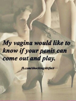 takemeallsubmissive:  princessj19:  romantic-deviant:  daddysuperbrat12:  You had me at vagina 😈  Please come out and play #sir   I feel like I’ve said this a time or two 🤔🙄Hasn’t worked… yet 