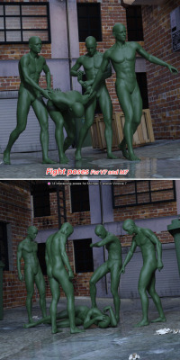 disordercode has a brand new fight pose set ready to go now! 14 Interacting poses for Michael 7 and/or Victoria 7! Ready for Daz Studio 4.9  and is 30% off until 8/31/2017! Fight Poses For Michael 7 And Victoria 7  http://renderoti.ca/Fight-Poses-For-Mich
