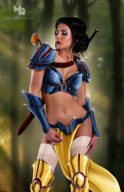 sophismsdotnet:  superheropinups:  And now for something a little different… Disney Princesses as Warriors. I kinda dig ‘em. Snow White, Ariel, Jasmine, Pocahontas, and Cinderella - by Mike Roshuk  this.. has given me cosplay ideas.   These are fantastic