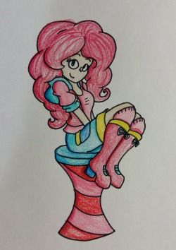 Another coloured pencil sketch. This one is a humanized Pinkie Pie.