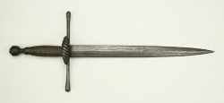 art-of-swords:  Victorian Main Gauche Dagger A well-made example with steel mounts and roped ring to guard and twisted wire wrapped grip. The daggers has a straight, double-edged blade.   Source: Copyright 2013 © Auction Flex 