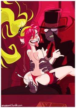 sniggysmut:she calms down for approximately fifteen minutes after this. (black hat/demencia nsfw)
