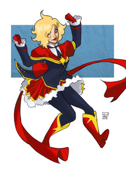 carolcorps:  anklewings:  im pretty big on the idea of magical girl captain marvel  Oh. Em. Gee.  That is a cool concept! Love it! 