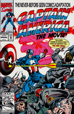 Captain America The Movie!  #1 (Marvel Comics,1992). Cover art by Bob Hall and Tom Morgan.From Oxfam in Nottingham.