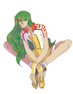 ofalldimensions:i know nothing about yowapedal but blakey asked me to draw either the loser yankee or the green haired princess so i mean a draw before bed 