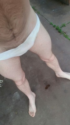 daddy-piss:  Pissing in knickers outside 