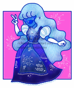 I drew a Sapphire! Her dress was so fun to decorate. Hope you like it ☺️ (Art by msdanig)
