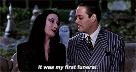 stars-benn:  When we first met, it was an evening much like this.Magic in the air.A boy. A girl.An open grave. The Addams Family (1991) dir. Barry Sonnenfeld 