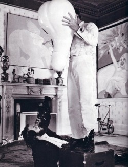 Stanley Kubrick shooting the “huge cock scene”, 1971.