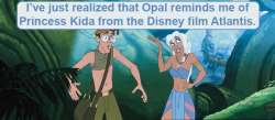crystalgem-confessions:  I’ve just realized that Opal reminds me of Princess Kida from the Disney film Atlantis.-               solaris-anima