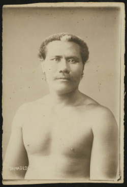   By Thomas Andrew, 1890-1920, via Auckland Museum:  Tamasese: Portrait of a man with bare chest