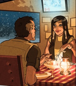 warlordrexx: decadent-fire-kitty:  cutetokii:  at first i thought this was pharah and a possible boyfriend or husband. but, blizzard has been keeping pharah’s dad a secret for so long, yet apparently pharah knows who her dad is (this is canon).   so