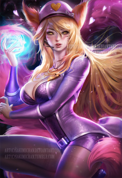sakimichan:  Popstar Ahri, one of my fav ahri skins !!voted up for semi-nude poll.PSD, NSFW High res Jpg,Video tutorial ►https://www.patreon.com/posts/3755239 