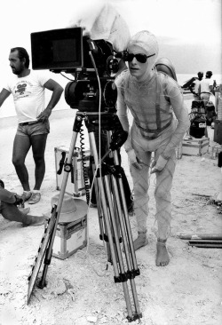 David Bowie on the set of “The Man Who Fell To Earth” (1976)