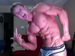 dumbjockflex:  caesarwv:  It just started as a joke to tease some desperate horny fags and make money, but Jake started to enjoy showing off and chatting on the webcam site. A jock friend told him about the website while they was working out one evening.