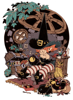 anais-maamar:  Some finished personal work for once ! Not-yet-named bomb witch again : p ( Kids if you’re not a qualified witch, please do not try to fire your bat-bombs at home.) Color + lineart because I’m happy with the black &amp; white version
