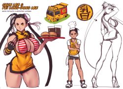 fisticuffsclub: These are my two newest OCs, siblings Chun Lee and Fei Long-Dong Lee. It feels weird to reveal them before a dozen others I’ve been hoarding for another project, but here they are. Chun Lee18 / 5'8&quot; (172cm) / 129lb (58kg)In charge