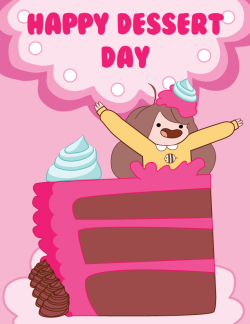cartoonhangover:  Happy Dessert Day! ….you took too long now your candy’s gone….  (credit: Jenny)