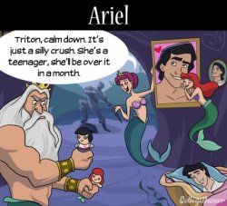 chubbypixeltheskeletonqueen:  cleophatracominatya:  anthonycassetta:  (via If Disney princesses had moms!)   Cute  Last one is the best. 