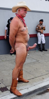 ridiculouslycocked:  Street fair grandpa   Mr Smiles naked in public&hellip; 