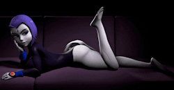 shirosfm: Raven gives you a little wiggle whilst lying on her sofa, judging you silently… Leotard Gfycat / Webm Nude Gfycat / Webm Many thanks to @ravenravenraven for the inspiration for this one!  After seeing their original image below, I just had