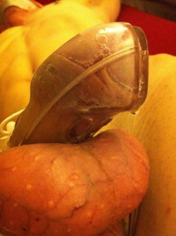 penismanagement:  After periods of confinement and arousal it’s not unusual for the penis to self marinade with its own precum basting juices 