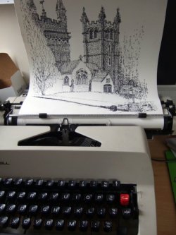 danceabletragedy:  Typewriter Illustrations by Keira Rathbone 
