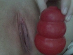 loosebabygirl:  Just got a new kong toy to begin stretching! It is by far the best thing I’ve used for plugging my cunt. It feels amazing and I can leave it in for hours. One step closer to destroying my nasty fuckhole!