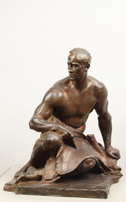ganymedesrocks: 19thcenturyboyfriend: Seated Male Nude (1931), Paul Wayland Bartlett Paul Wayland Bartlett (1865 – 1925),  an American sculptor working in the Beaux-Arts tradition of heroic realism, began experimenting with lost-wax casting and patination