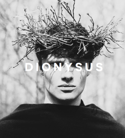 vassilias:  MYTHOLOGY MEME  |  [6/9] GREEK GODS &amp; GODDESSES » DIONYSUS  Dionysus was the god of wine and winemaking, theater, ecstasy, and madness in greek mythology. He was the son of Zeus and Semele, a nymph who was killed by the overpowering