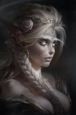 night-elves-people:    White Priestess by TamplierPainter   