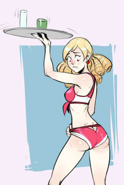 xizrax:sketch commission of OC in Space Dandy waitress cosplay
