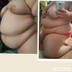 from-thin-to-fat:  Not sure of breasts count as nudity  But just hit 400 pounds and wanted to submit  Not my entire gain but from under 300 to 400 pounds.  Over 120 pounds of pure fat added to my body. 